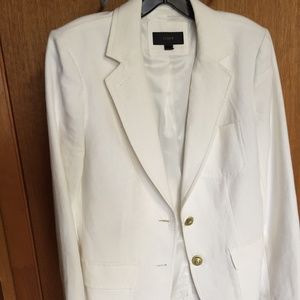 J CREW White Linen Blazer